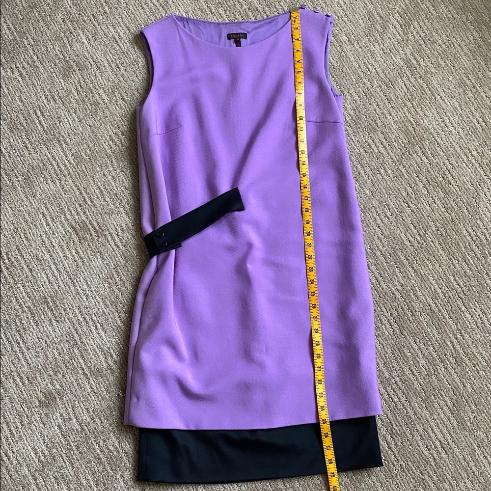 Escada Wool Lilac Purple and Black Sheath Dress - Picture 13 of 17